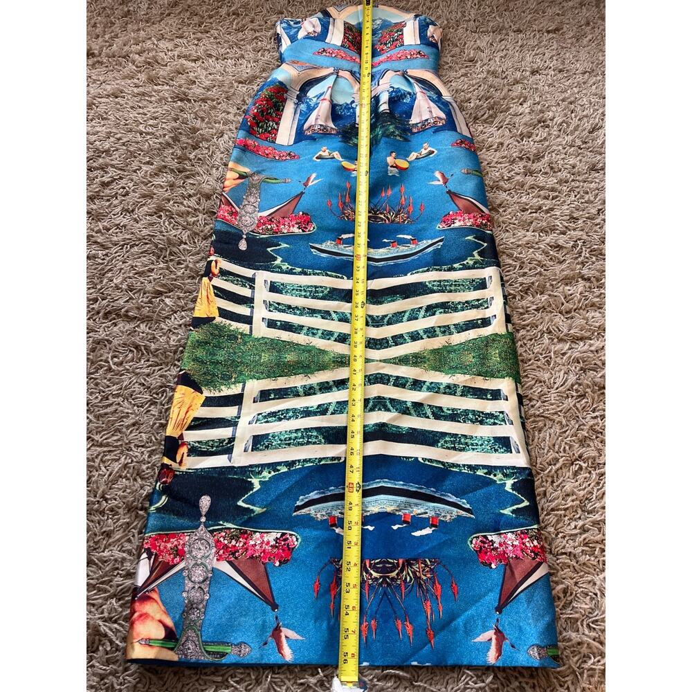 Alice McCall Souls In Motion Lake Como Printed Strapless Maxi Dress Gown Sz 4 - Picture 7 of 13